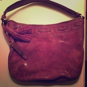 Cole Haan purple snakeskin shoulder bag